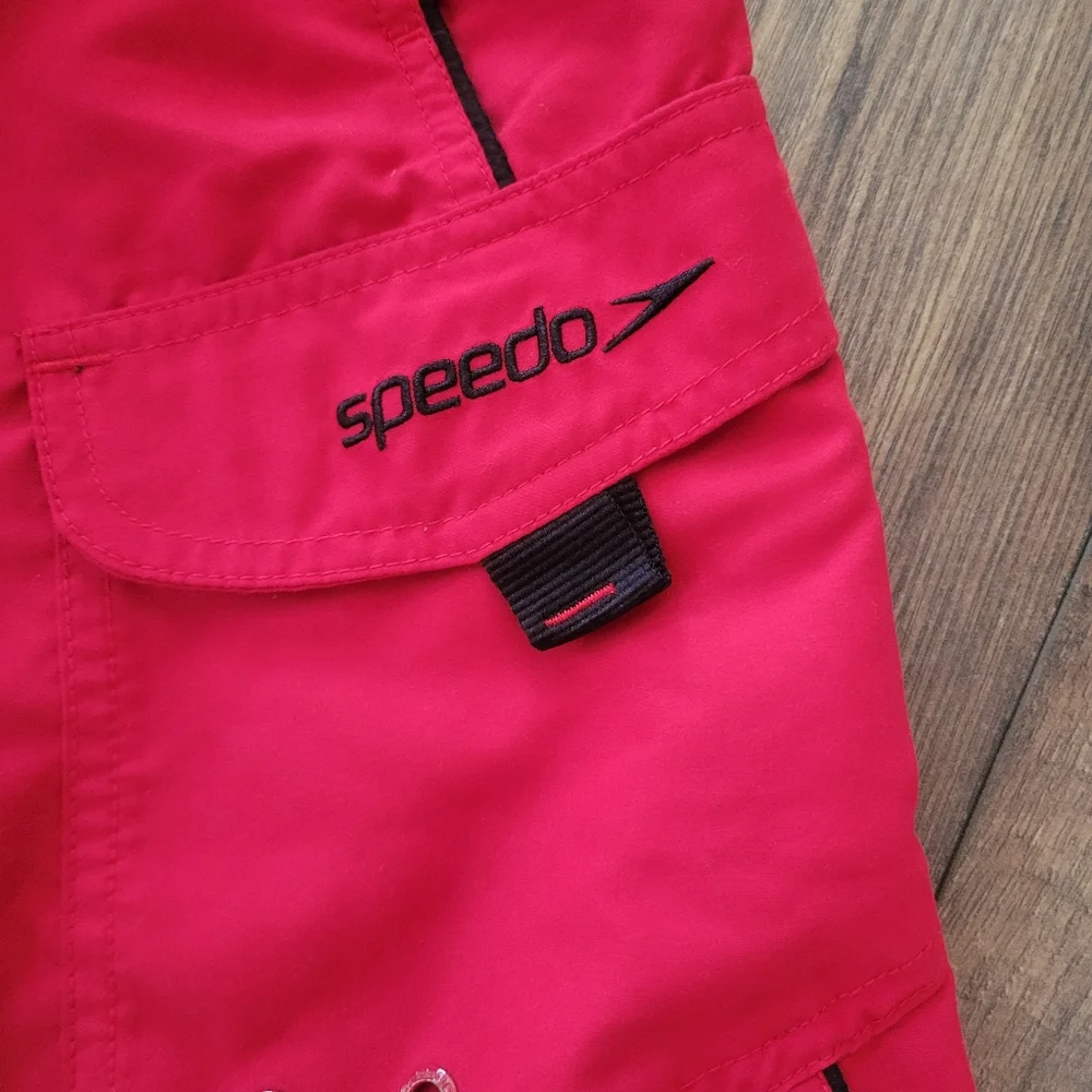 Speedo Men's Bold Red Swim Trunks, 9